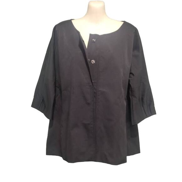 Vertigo Paris 3/4 Sleeve Snap Front Fully Lined Jacket, Black, Sz L - Picture 1 of 7